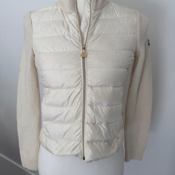 Moncler Girls Off White Puffer Winter Ski Fall Zip Jacket - Picture 2 of 16